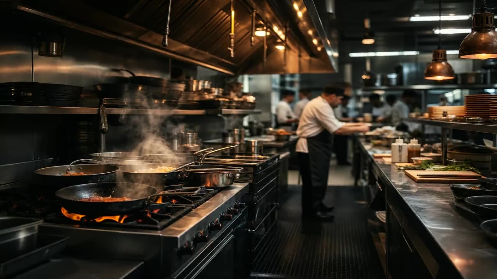 Cuisine professionnelle en plein service