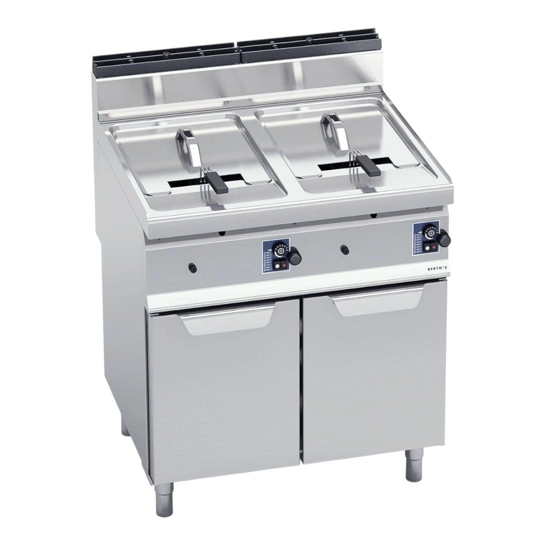 FRITEUSE DOUBLE 10+10L À GAZ SUR MEUBLE BERTO’S