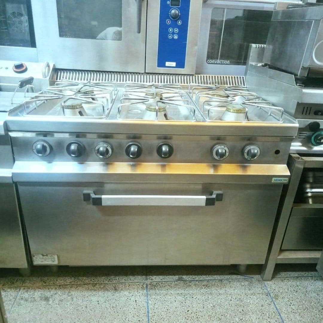 CUISINIÈRE 6 FEUX A GAZ AVEC GRAND FOUR DEXION ITALIE